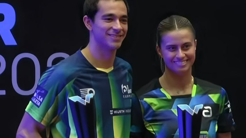 Calderano e Takahashi batem indianos e ganham 1º ouro da dupla no WTT Contender de Buenos Aires (Foto: Reprodução/CazéTV)