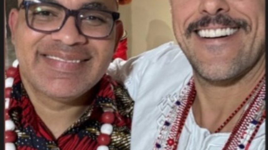O babalorixá Igor de Xangô e Joaquim Lopes (Foto: Reprodução/Instagram)