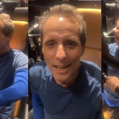 Tony Bellotto é elogiado por Virna, do vôlei, durante treino no Leblon