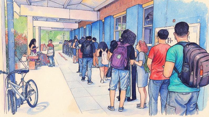 Estudantes da UFF no bandejão: alunos terão apoio no aluguel (Foto: Rafael Timileyi Lopes/30-10-2022)