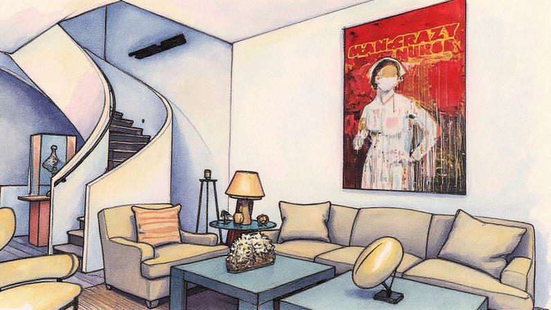 Obra "Man Crazy Nurse" de Richard Prince em exibição na casa de Barbara Gladstone em Nova York, apresentada na venda de arte contemporânea da Sotheby's (Foto: Reprodução)