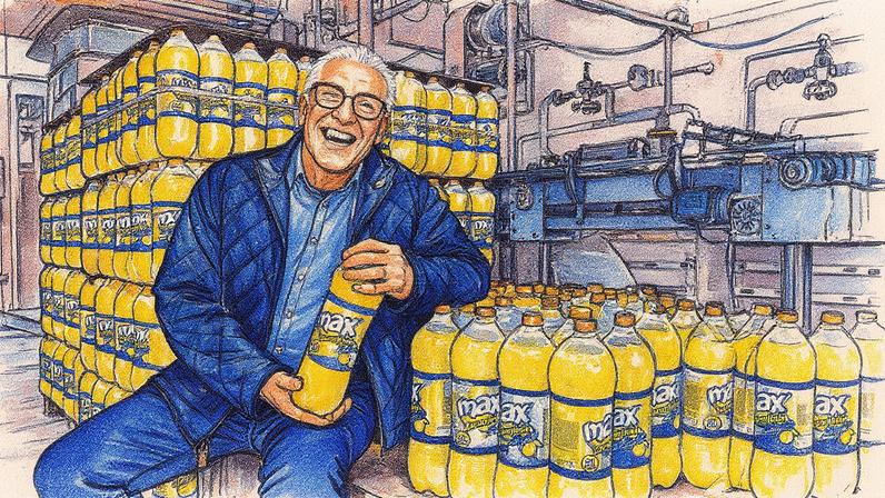 O atual CEO da Max Wilhelm, Otávio Greuel, em meio a lotes da Max Laranjinha, um ícone em Santa Catarina (Foto: Max Wilhelm/Divulgação)