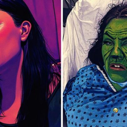 Mãe compartilha fotos divertidas do trabalho de parto em clima de Halloween