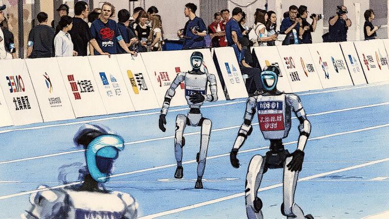 O robô H1 da Unitree ganhou o ouro em uma corrida humanoide de 1.500 metros com um tempo de 6 minutos e 35 segundos (Foto: Reprodução)