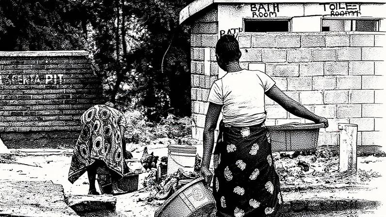 Duas mulheres carregam água que têm tirado de um poço, em Malaui. (Foto: Antonio Jaén Osuna)