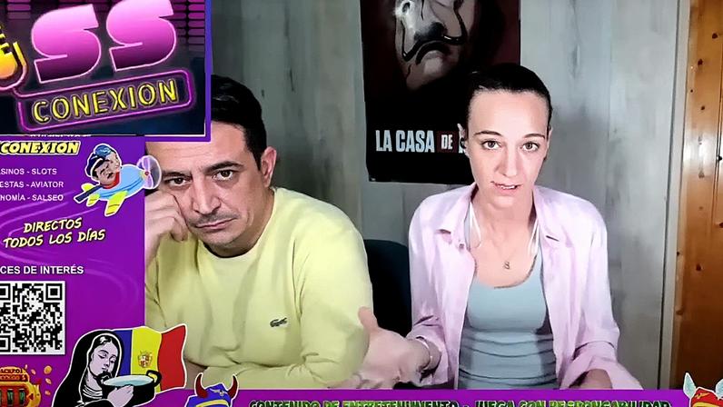 Simón Pérez e Silvia Charro em um direto de há alguns anos em seu canal SS conexão. (Foto: Reprodução)