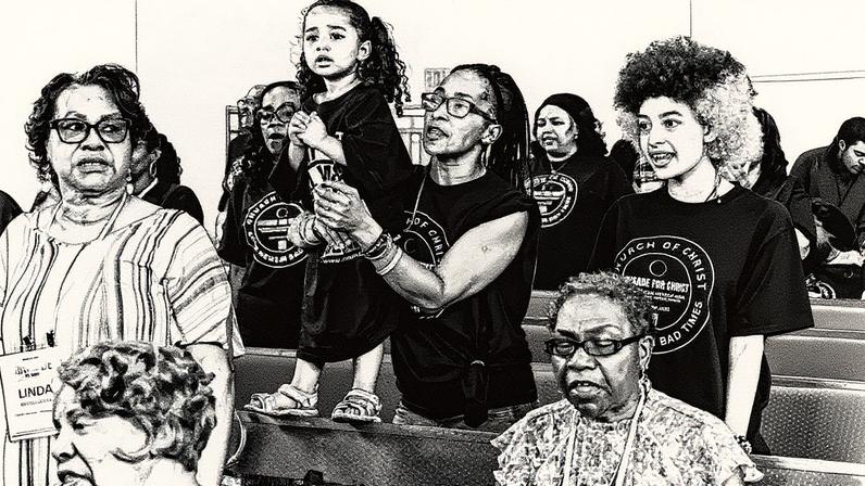 Lonale Stewart, ministro da Igreja de Cristo Van Dyke em Warren, Michigan, batiza Devin McCloud, um residente de Southfield, durante a Cruzada por Cristo. (Foto: Reprodução)