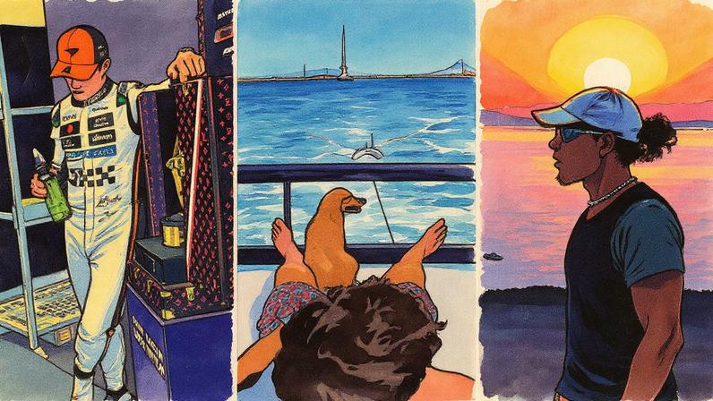 Iates, golfe e momentos em família durante as férias dos pilotos de F1 (Foto: Reprodução)