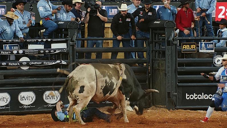 Peão é pisoteado por touro em Barretos (Foto: Reprodução)