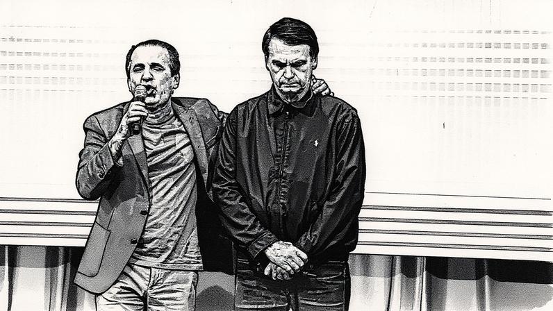 Deus escolheu as coisas vis: Jair Bolsonaro e o pastor Silas Malafaia em 2018 — Foto: Domingos Peixoto/30-10-2018