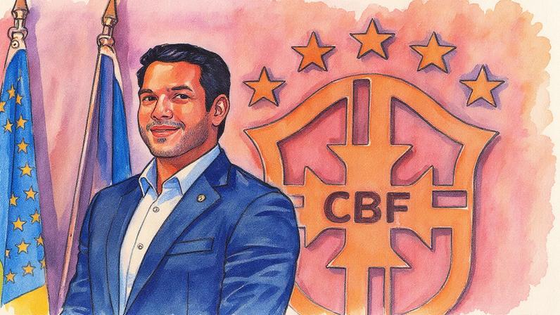 Samir Xaud, presidente da CBF, em participação para o podcast Toca e Passa, do GLOBO (Foto: Alexandre Cassiano)