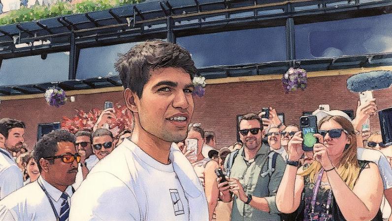 Carlos Alcaraz, após a final de Wimbledon. (Foto: Getty Images)