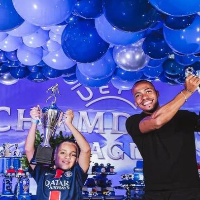 Filho de Marlon Freitas celebra aniversário com camisa do PSG e gera brincadeiras