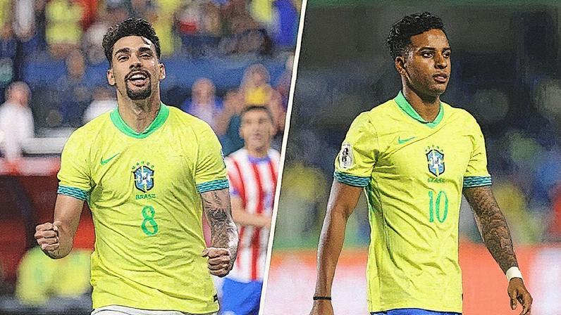 Lucas Paquetá, à esquerda, voltou a ser convocado para a seleção brasileira; Rodrygo, à direita, ficou fora (Foto: Getty Images)