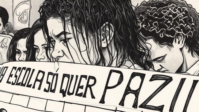 Manifestação de escolas da Maré pelo fim da violência (Foto: Fabiano Rocha / Agência O Globo)