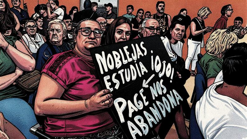 Vizinhos de Noblejas na última sexta-feira no Salão de Plenos do Ayuntamiento, em uma imagem cedida. (Foto: Reprodução)