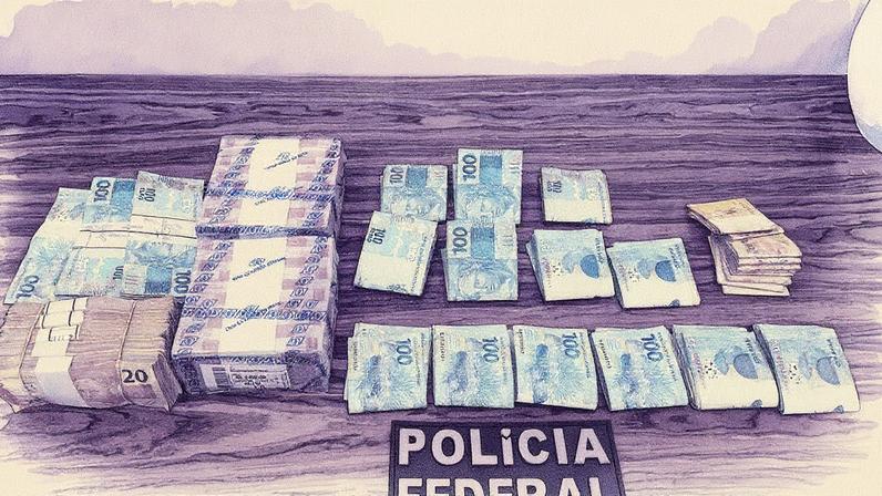 Apreensão da PF em operação contra desvio de recursos na educação (Foto: Reprodução/PF)