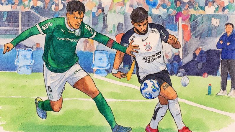 Corinthians e Palmeiras se enfrentam em partida pelo Campeonato Brasileiro (Foto: Reprodução)