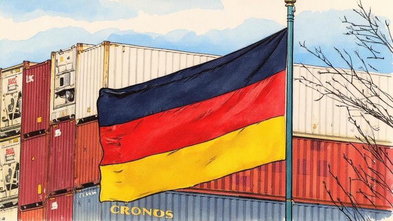 Bandeira da Alemanha em porto de Hamburgo, na Alemanha (Foto: REUTERS/Fabian Bimmer)