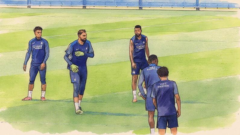 Donnarumma treina com elenco do PSG (Foto: Reprodução)