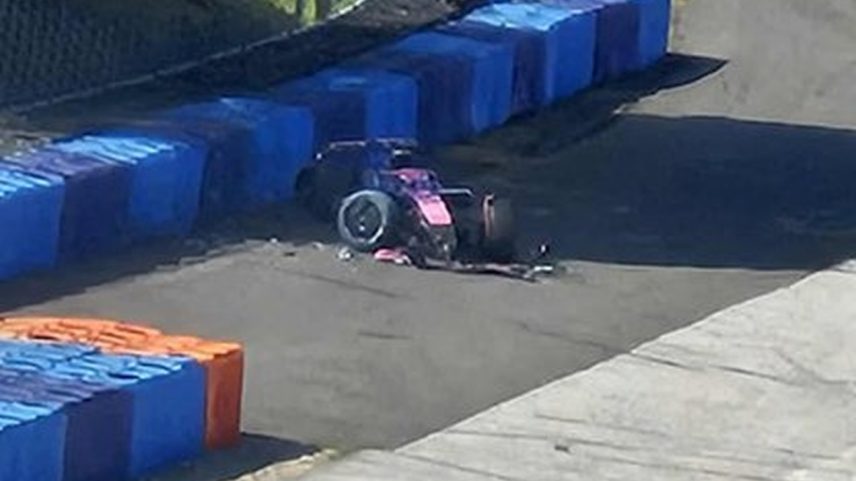 Franco Colapinto sofre acidente em Budapeste (Foto: Reprodução/X)