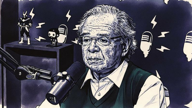 Paulo Guedes em entrevista ao Flow Podcast. (Foto: Internet/Twitter)
