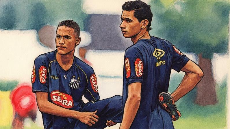 Neymar e Ganso em treino do Santos em 2010 (Foto: Sergio Neves/AE)