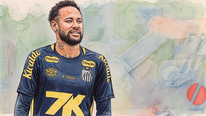 Neymar participa de treino no CT Rei Pelé do Santos FC (Foto: Reprodução)