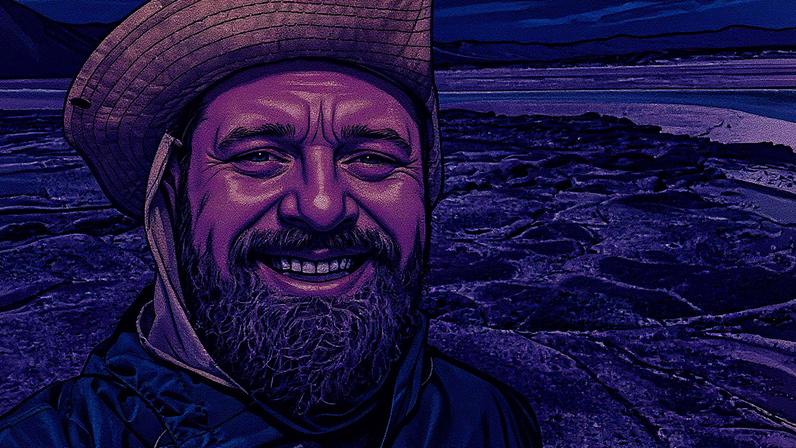 O baterista e anestesista Robert Ribeiro Neto durante viagem ao deserto do Atacama, no Chile, no ano passado, antes de passar por cirurgia (Foto: Robert Ribeiro Neto/Arquivo Pessoal)