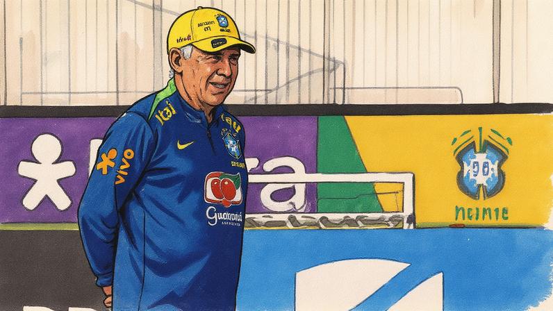 Treinamento do Brasil com o novo técnico Carlo Ancelotti - CT Joaquim Grava, São Paulo, Brasil - 2 de junho de 2025. O técnico do Brasil, Carlo Ancelotti, durante o treinamento (Foto: REUTERS/Jorge Silva)