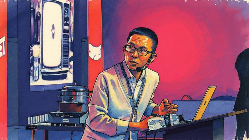 John Maeda, da Microsoft, usou o doce brasileiro ‘morango do amor’ para explicar conceitos de inteligência artificial ao público (Foto: Ag. Enquadrar/Divulgação RIW)