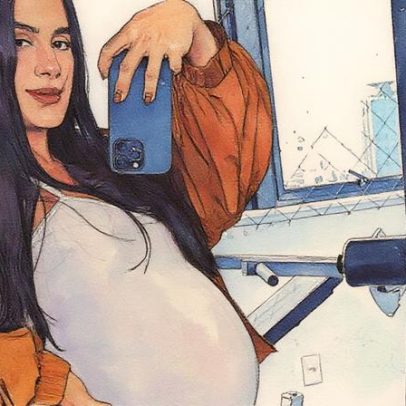 Peixinho exibe movimento do filho na barriga durante a reta final da gravidez