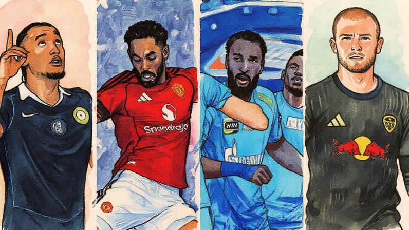 João Pedro, Cunha, Gerson e Perri foram alguns dos que trocaram de clubes — Foto: HENRY NICHOLLS / AFP; Paul ELLIS / AFP; X/Zenit; Paul Faith / AFP