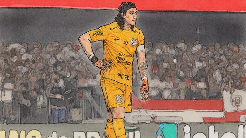 Cássio defende um chute durante a partida entre São Paulo e Corinthians na semifinal da Copa do Brasil (Foto: Reprodução)