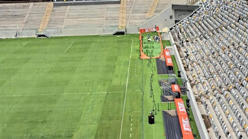 Modelo de rede no setor visitante seria igual ao de Atlético-MG e Palmeiras (Foto: Reprodução)