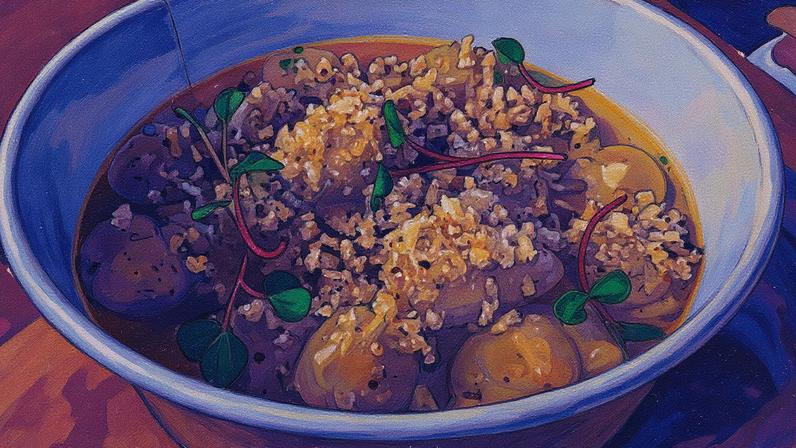 Nhoque de banana-da-terra com curry afro-brasileiro: prato vegetariano no Rio Gastronomia (Foto: Carol Zappa)