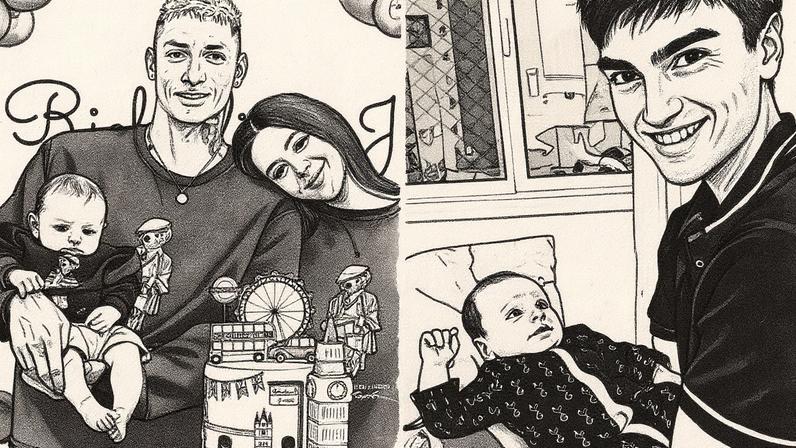 Richarlison com a namorada, Amanda, e o filho; Eduardo é tio do bebê (Foto: Reprodução/Redes sociais)