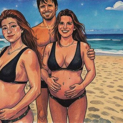 Jade Barbosa exibe barriga de grávida em dia de praia com a família