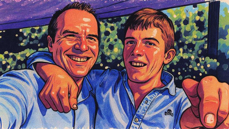 Álvaro Villanueva e seu filho, Alvarete, tiram um selfi. (Foto: Reprodução)