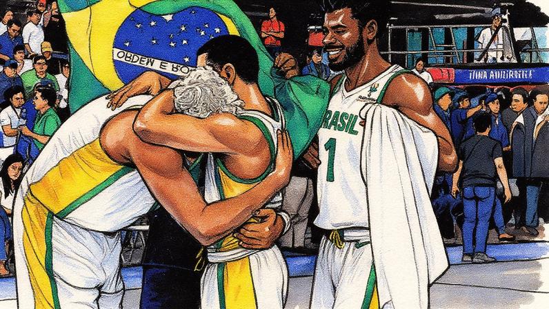 Jogadores brasileiros comemoram a vitória ao final da partida realizada na Nicarágua (Foto: Reprodução)