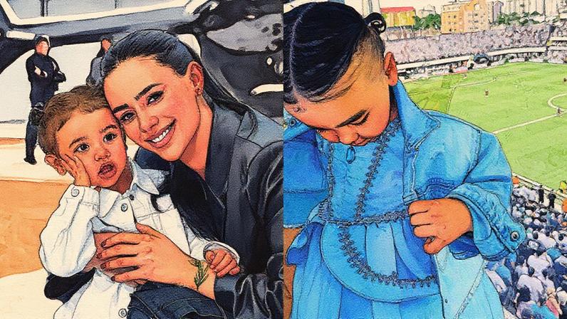 Bruna Biancardi compartilha foto de Mavie durante jogo do Santos FC (Foto: Reprodução)