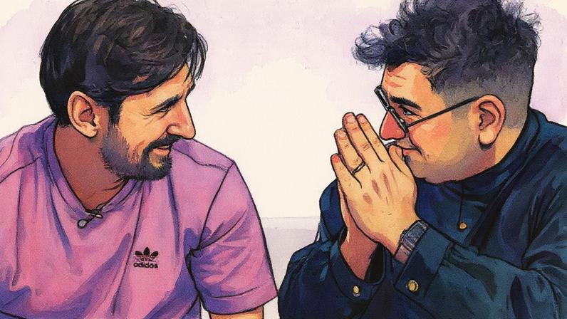 Uma bela conversa: A lenda do futebol Lionel Messi (esquerda) e o artista de mídia Refik Anadol estão colaborando em uma obra de arte que será leiloada pela Christie's em prol de caridade (Foto: A Goal in Life/Inter Miami CF Foundation)