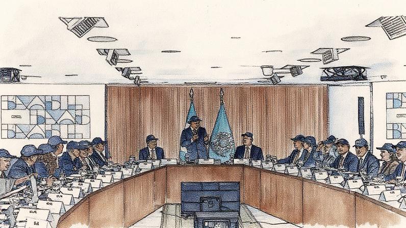 Lula e ministros usam 'boné patriota' durante reunião no Planalto (Foto: Reprodução)