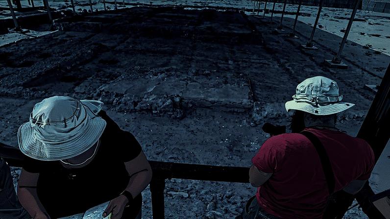 Os restos de um mosteiro pré-islâmico na Ilha Sir Bani Yas, Emirados Árabes Unidos, 2014. (Foto: KARIM SAHIB/AFP via Getty Images)