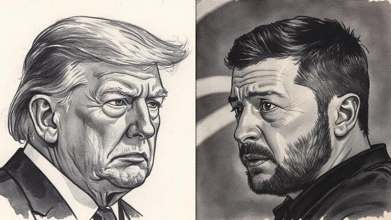 Presidente dos EUA, Donald Trump, e presidente da Ucrânia, Volodymyr Zelensky (Foto: Jim WATSON; Tetiana DZHAFAROVA/AFP)