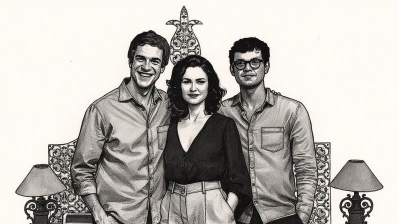 Mateus Solano, Carolina Kasting e Leonardo Raphael posam juntos para a foto (Foto: Reprodução)