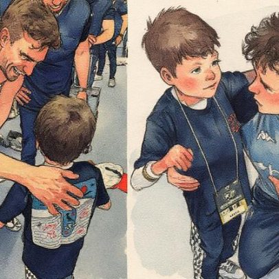 Menino Gui visita vestiário do Vasco após vitória na Copa do Brasil