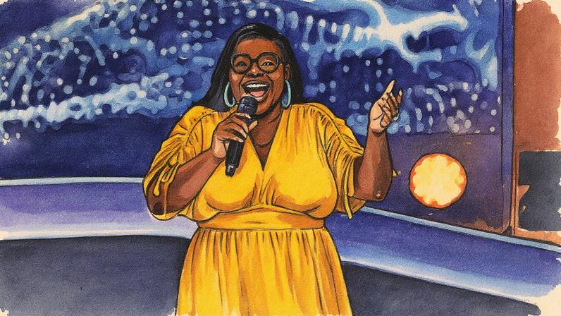 Jazz McKenzie se prepara para escolher seu treinador na estreia da 28ª temporada de 'The Voice', mas já sabemos quem ela não pode escolher (Foto: Reprodução)