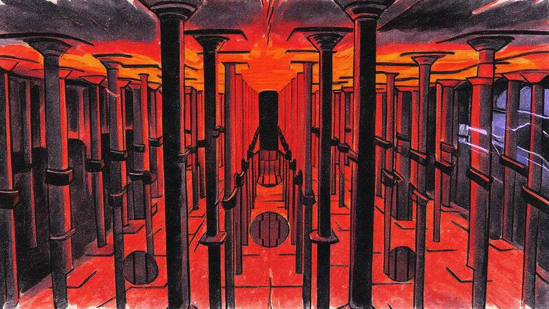 Cisternas do Buffalo Bayou Park em Houston, Texas, com iluminação suave e reflexos nas paredes (Foto: Reprodução)