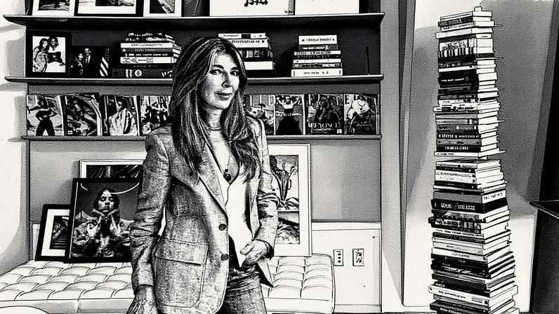 Nina García, editora en jefe de 'Elle US', posa nas oficinas da revista em Manhattan (Foto: Reprodução)